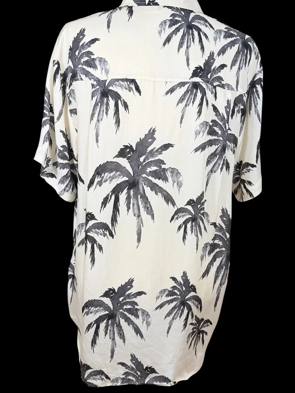 Annie Bing Oversized Short Sleeve Shirt - Cream/Black. Palms. Y2K. California.